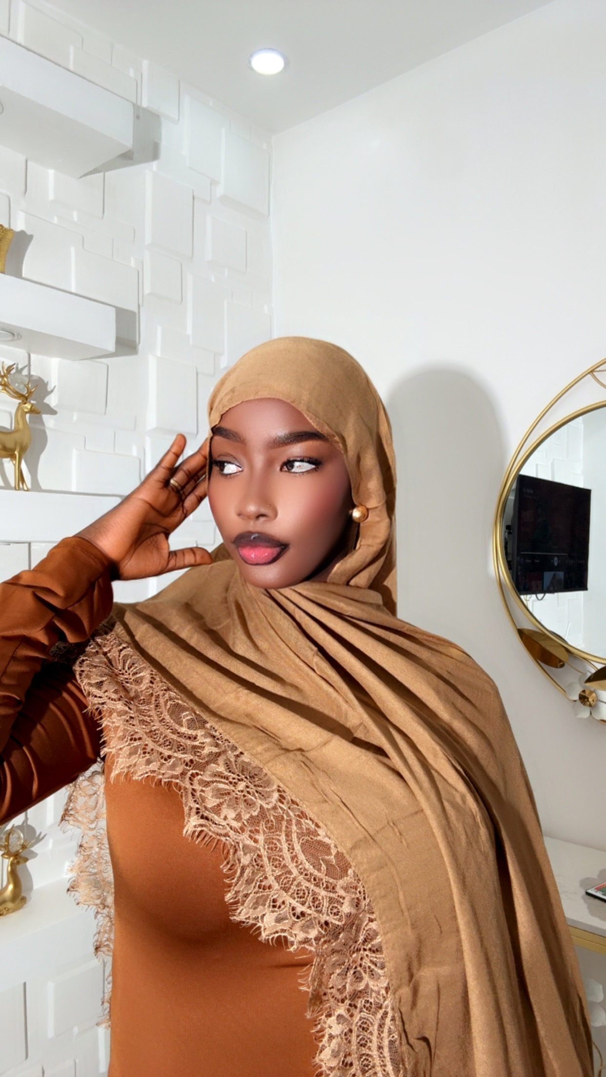 Voile modale finition dentelle